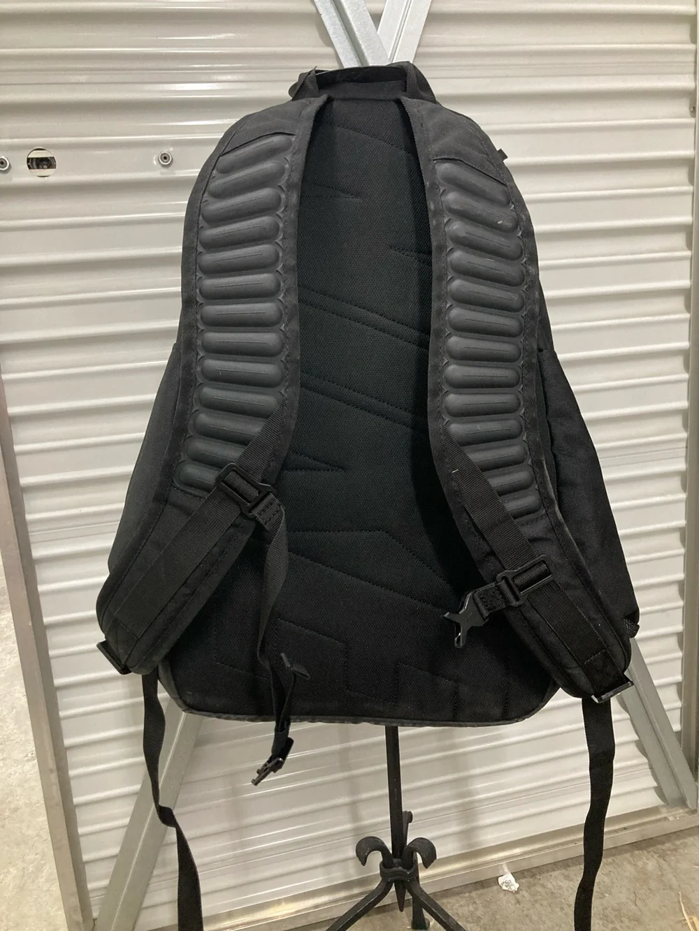 Nike Black Backpack with White Trim and Blue Logo